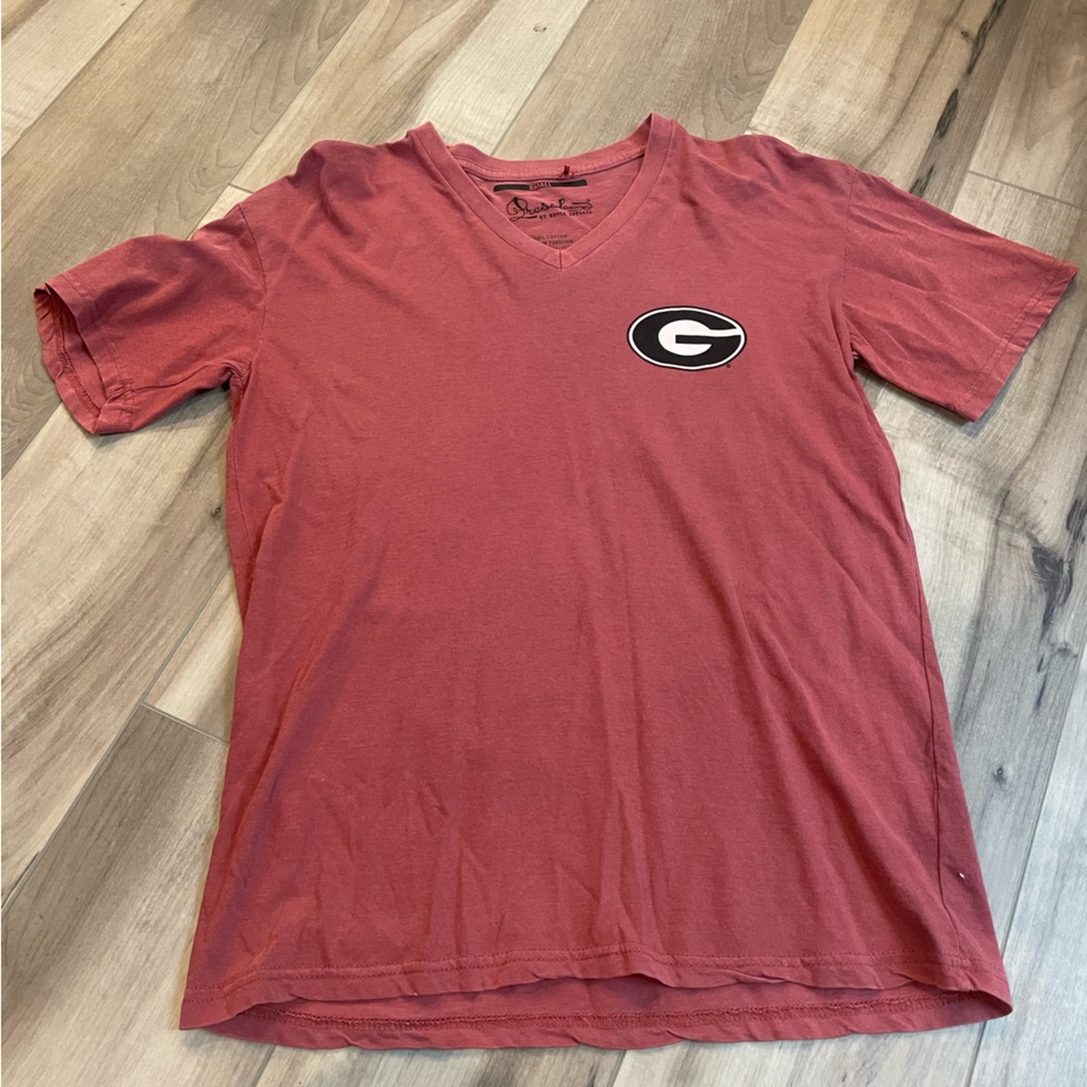 Red V-Neck T-Shirt Georgia Bulldog size small